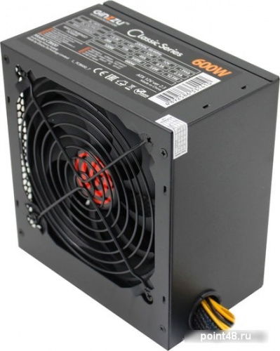 Блок питания 600W Ginzzu CB600 black (ATX, 20+4 pin, 1x4+4 pin, 2x6+2 pin, 120mm fan, 4xSATA), кабель питания фото 2