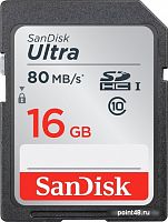 Купить Флеш карта SDHC 16Gb Class10 Sandisk SDSDUNC-016G-GN6IN Ultra 80 в Липецке