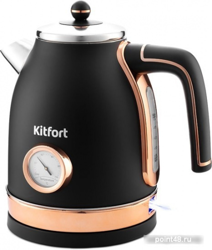 Купить Чайник электрический Kitfort KT-6102-2 1.7л. черный (корпус: нержавеющая сталь) в Липецке