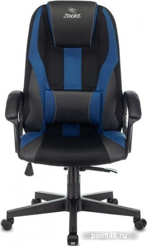 Кресло игровое Zombie 9 черный/синий текстиль/эко.кожа крестовина пластик фото 2