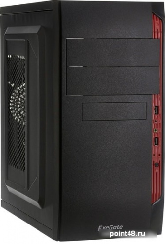 Корпус Exegate EX272734RUS   Minitower QA-410 Black, mATX, &lt;XP450, Black, 120mm&gt; 2*USB, Audio