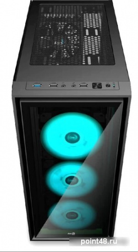 Корпус Aerocool Quartz RGB , ATX, без БП, закаленное стекло, 3x 12см RGB вентилятора + хаб P7-H1 в комплекте, 1x USB 3.0 + 2x USB 2.0 фото 3