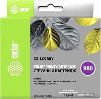 Купить Картридж CACTUS CS-LC980Y (аналог Brother LC980Y) в Липецке