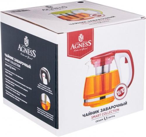Купить Заварочный чайник  AGNESS 884-011 1,1л в Липецке фото 2