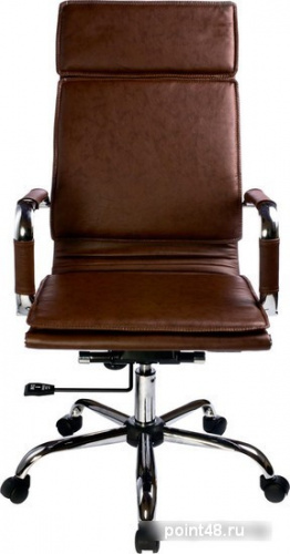 Кресло руководителя БЮРОКРАТ Ch-993, на колесиках, кожзам, коричневый фото 2