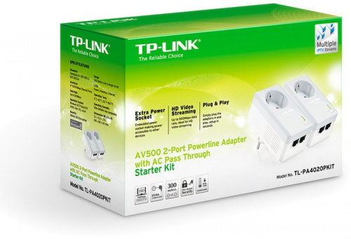 Купить Сетевой адаптер HomePlug AV TP-Link TL-PA4020PKIT TL-PA4020PKIT RJ-45 в Липецке фото 2