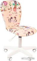 Кресло детское Chairman Kids 105, PL белый, ткань велюр, принцессы, регулировка по высоте, без подл.