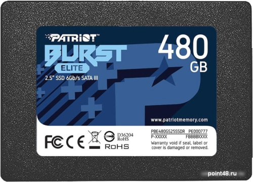 Накопитель SSD Patriot SATA III 480Gb PBE480GS25SSDR Burst Elite 2.5