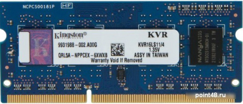Модуль памяти KINGSTON VALUERAM KVR16LS11/4 DDR3L - 4Гб 1600, SO-DIMM, Ret