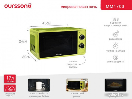 Микроволновая печь Oursson MM1703/GA в Липецке фото 3