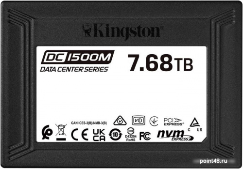 Накопитель SSD Kingston PCI-E 3.0 7.5Tb SEDC1500M/7680G DC1500M 2.5  1.6 DWPD
