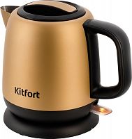 Купить Чайник электрический Kitfort KT-6111 1л. 1630Вт золотистый/черный (корпус: нержавеющая сталь) в Липецке