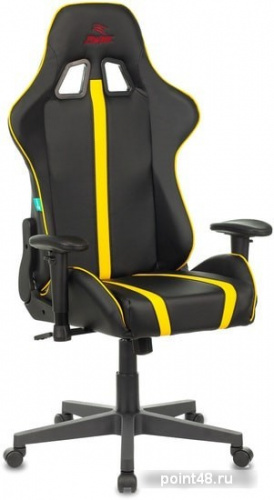 Кресло игровое Zombie A4 черный/желтый искусственная кожа с подголов. крестовина пластик фото 3