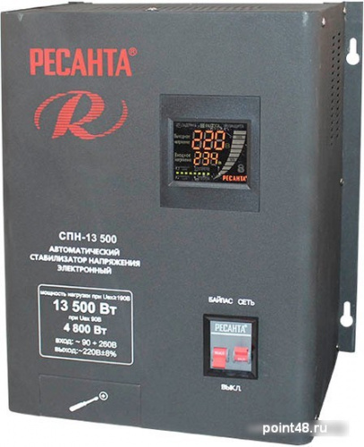 Купить Стабилизатор напряжения Ресанта СПН-13500 электронный однофазный серый в Липецке