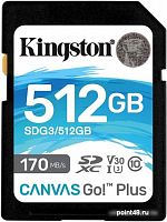 Купить Флеш карта SDXC 512Gb Class10 Kingston SDG3/512GB Canvas Go! Plus w/o adapter в Липецке