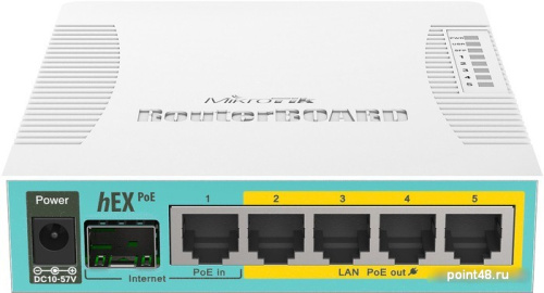 Купить Роутер MikroTik hEX PoE (RB960PGS) 10/100/1000BASE-TX/SFP белый в Липецке