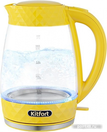 Купить Чайник электрический Kitfort KT-6123-5 2л. 2200Вт желтый (корпус: стекло) в Липецке