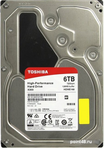 Жесткий диск Toshiba SATA-III 6Tb HDWE160UZSVA X300 (7200rpm) 128Mb 3.5