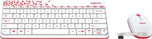 Купить Клавиатура + мышь Logitech MK240 клав:белый/красный мышь:белый/красный USB беспроводная slim Multimedia в Липецке фото 2