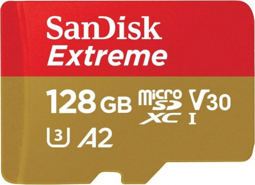 Купить Флеш карта microSDXC 128Gb Class10 Sandisk SDSQXA1-128G-GN6MA Extreme + adapter в Липецке фото 2