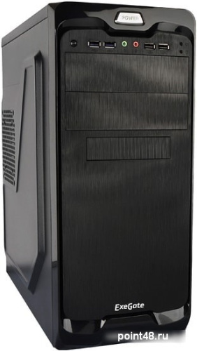 Корпус Exegate EX269438RUS   M itower UN-604 Black, ATX, <UN500, 120mm> 2*USB+2*USB3.0, Audio