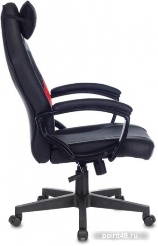 Кресло игровое Zombie HERO BATTLEZONE черный/красный искусственная кожа с подголов. крестовина пластик фото 3