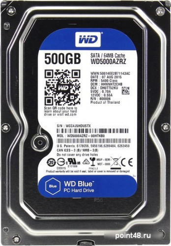 Жесткий диск WD Original SATA-III 500Gb WD5000AZRZ Blue (5400rpm) 64Mb 3.5