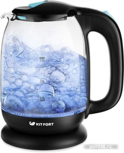 Купить Чайник Kitfort KT-625-1 (черный/голубой) в Липецке фото 2