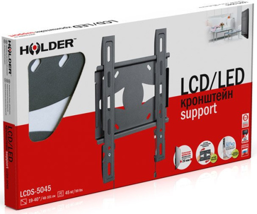 Купить Кронштейн HOLDER LCDS-5045, телевизионный, 19 - 40, до 45кг, металлик в Липецке фото 2