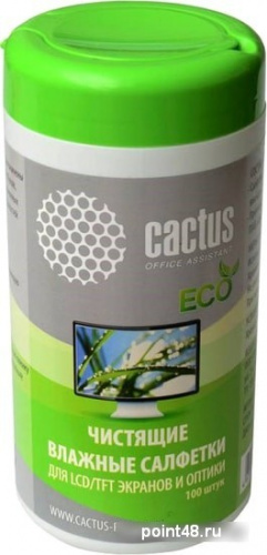 Салфетки Cactus CS-T1001 для экранов и оптики туба