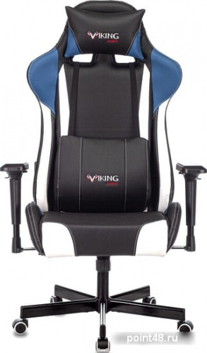 Кресло игровое Zombie VIKING TANK черный/синий/белый искусственная кожа с подголов. крестовина металл фото 2