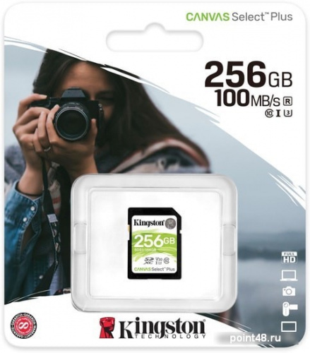 Купить Флеш карта SDXC 256Gb Class10 Kingston SDS2/256GB Canvas Select Plus w/o adapter в Липецке фото 3