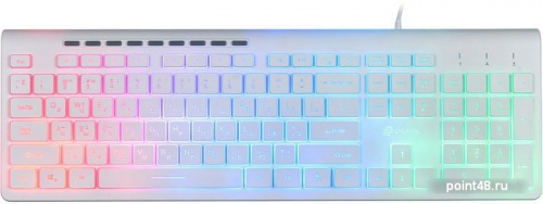 Купить Клавиатура Oklick 490ML белый USB slim Multimedia LED в Липецке фото 2