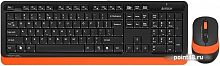 Купить Клавиатура + мышь A4 Fstyler FG1010 клав:черный/оранжевый мышь:черный/оранжевый USB беспроводная Multimedia в Липецке