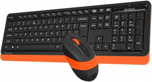 Купить Клавиатура + мышь A4 Fstyler FG1010 клав:черный/оранжевый мышь:черный/оранжевый USB беспроводная Multimedia в Липецке фото 3