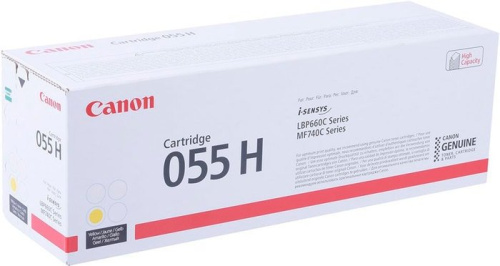 Купить Картридж лазерный Canon 055 H Y 3017C002 желтый (5900стр.) для Canon MF645Cx/MF643Cdw/MF641Cw/LBP623Cdw/621Cw в Липецке