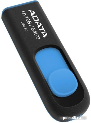 Купить USB Flash A-Data DashDrive UV128 Black/Blue 64GB (AUV128-64G-RBE) в Липецке фото 2