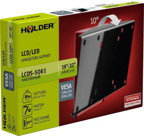 Купить Кронштейн HOLDER LCDS-5061, телевизионный, 19 - 32, до 30кг, черный в Липецке фото 3
