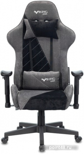 Кресло игровое Zombie VIKING X Fabric серый/черный с подголов. крестовина пластик фото 2