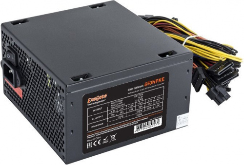 Блок питания 600W Exegate 600NPXE(+PFC), ATX, black, 12cm fan, 24p+(4+4)p,6/8p PCI-E,4SATA, 3IDE,FDD фото 2