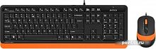Купить Клавиатура + мышь A4 Fstyler F1010 клав:черный/оранжевый мышь:черный/оранжевый USB Multimedia в Липецке