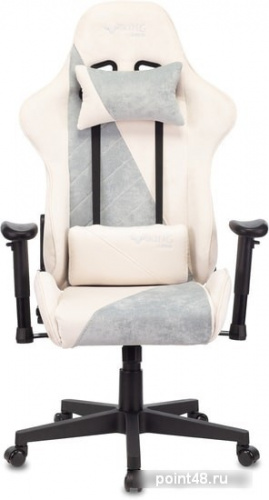Кресло игровое Zombie VIKING X Fabric белый/серо-голубой с подголов. крестовина пластик фото 2