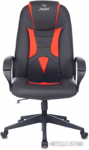 Кресло игровое Zombie 8 черный/красный эко.кожа крестовина пластик фото 2