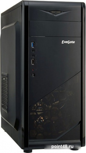 Корпус Exegate EX277189RUS   M itower EVO-8205 Black-Blue light, ATX, <без БП>,  1*USB+1*USB3.0, HD Audio фото 2