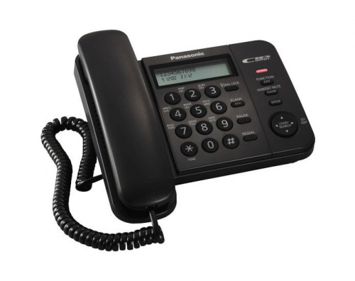 Купить Телефон проводной Panasonic KX-TS2356RUB, ЖК дисплей, АОН, 50 номеров, черный в Липецке фото 2
