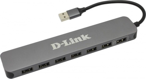 Разветвитель USB 2.0 D-Link DUB-H7 7порт. черный (DUB-H7/E1A)