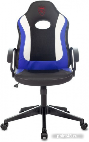 Кресло игровое Zombie 11 черный/синий текстиль/эко.кожа крестовина пластик фото 2