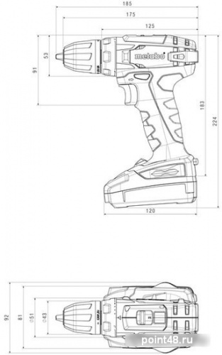 Купить Дрель-шуруповерт Metabo BS 14.4 аккум. патрон:быстрозажимной (кейс в комплекте) в Липецке фото 2
