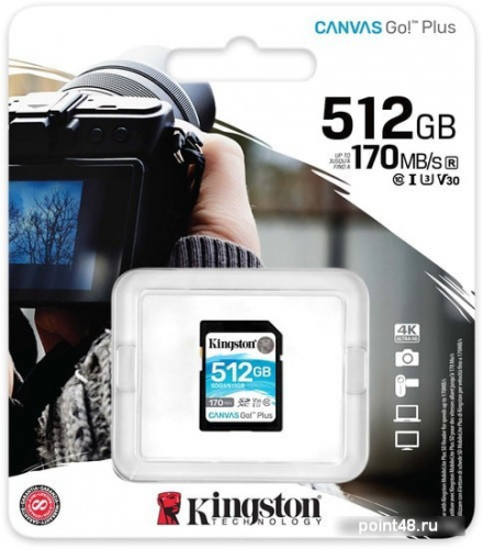 Купить Флеш карта SDXC 512Gb Class10 Kingston SDG3/512GB Canvas Go! Plus w/o adapter в Липецке фото 3
