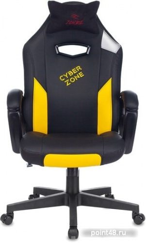 Кресло игровое Zombie HERO CYBERZONE черный/желтый искусственная кожа с подголов. крестовина пластик фото 2